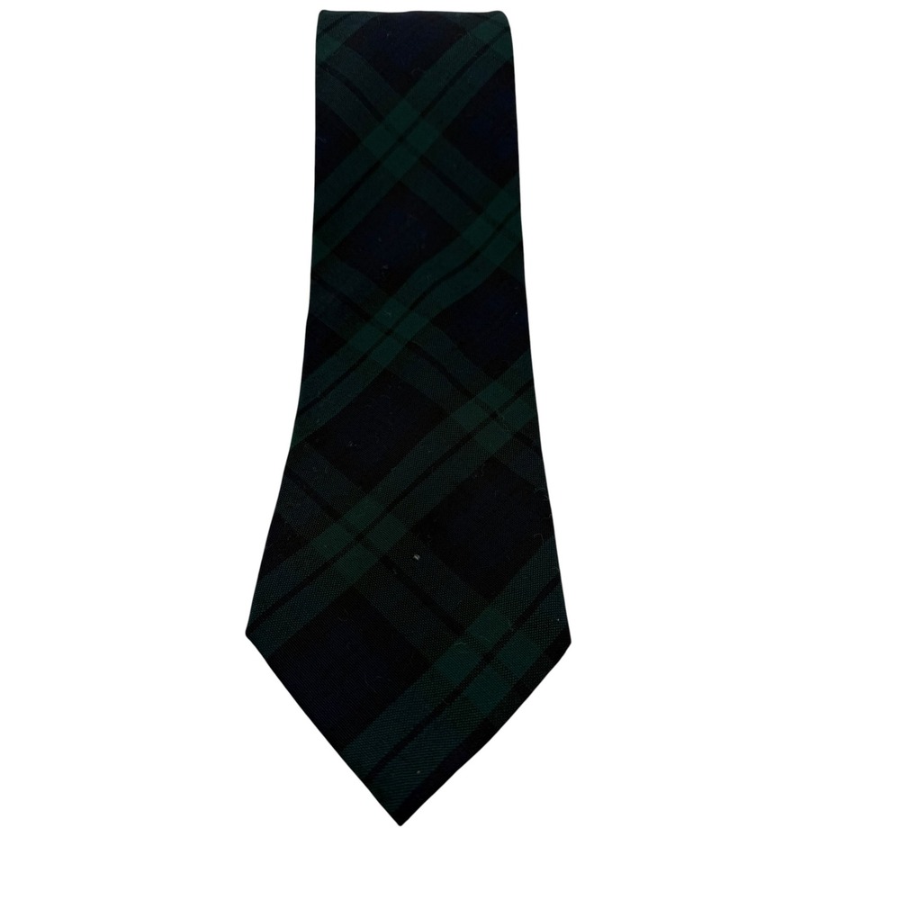 Pendleton Mens Black Watch Tartan Plaid 100% Wool Tie Green Navy Blue USA Made